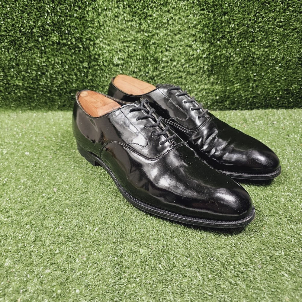 Brooks Brothers Brooks English Black Patent Leather Oxford Dress Shoes Mens 9.5